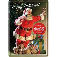 Nostalgic-Art - Plechová pohlednice - Coca-Cola - Happy Holidays Santa