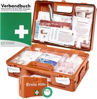 Erste Hilfe Kasten mit aktueller DIN/EN 13157 für BÜRO & BETRIEBE + DIN/EN 13164 für KFZ - INKL. Verbandbuch & Hygieneset
