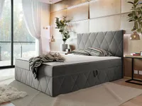 Hotelová manželská posteľ 180x200 PALMA - šedá + topper ZDARMA