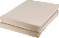 Spannbettlaken - 100 x 200 cm - Beige - Baumwolle - 2er Set