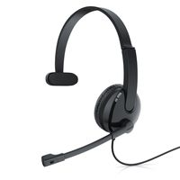 CSL PC Office Headset mit Mikrofon - Kopfhörer mit beweglichem Mikrofonarm - 3,5 mm Klinkenstecker –großes Ohrpolster - freisprechen - Chat Callcenter Auto LKW - PC Smartphone PS4 PS5