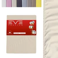 EVE Textile Spannbettlaken 140 x 200cm Creme 100 % Baumwolle Spannbetttuch Bettlaken Spannlaken Spannbezüge Spannoberlaken Betttücher Laken Jersey