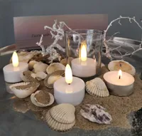 4er Set LED Teelichter 3D Flamme wie echt inklusive Batterie mit Timer warmweiß Flammeneffekt CR2032