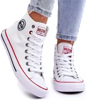 Damskie Klasyczne Wysokie Trampki Big Star T274026 Białe 37