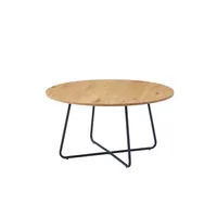 HOME DELUXE - Couchtisch Rund NOVARA 88 x 47 cm- Oiled Oak|Sofatisch, Wohnzimmertisch, Wohnzimmer
