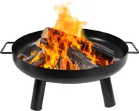 Feuerschale 80 cm, Feuerkorb schwarz für Terrasse, Garten oder Balkon