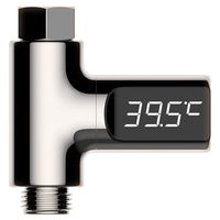 LED Digital Badethermometer, Duschthermometer 5-85 Grad Echtzeit Wasserdurchfluss mit 360 ° drehbarem Bildschirm