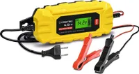 TROTEC Batterieladegerät PBCS 4A | 12V-Auto-, Motorradbatterien, fahrbare Rasenmäher,  Universal-Ladegerät mit LC-Display zum Laden und Erhalten
