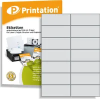 Printation Universal Etiketten zum Auszeichnen - 1400 Labels 105 x 42,4 mm selbstklebend weiß bedruckbar - 100 A4 Bogen á 2x7 Aufkleber - 3653