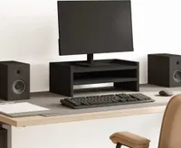 vidaXL Podstawa pod monitor czarna 42x24x16 cm Materiał drewnopochodny