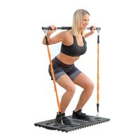 InnovaGoods - Gympak Max Tragbares Trainingssystem, Ganzkörper-Heimtrainer, Verstellbare Widerstandsbänder bis 70kg, Schwarz, Schwarz, Naturkautschuk