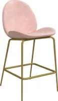 Gepolsterter Thekenhocker in Samt Rosa