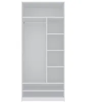 Marmex TRES 02 Weiß Kleiderschrank mit Einlegeböden Kleiderstange 90x206x51 cm