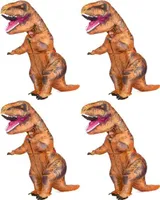4er Set Aufblasbares Erwachsenen "T-Rex" Kostüm für Kostümpartys, Halloween Dinosaurier Kostüm mit integriertem Ventilator, UFOMAN - T4REXCOS
