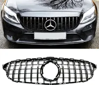 Kühlergrill Schwarz Chrom passt für Mercedes C-Klasse W205 S205 Mopf ab 2018 auf Sport-Panamericana GT