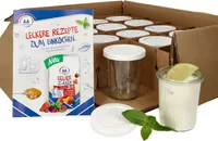 MamboCat 12er Set Weckgläser Sturzglas mit Frischhalte-Deckel 160ml + Rezeptheft
