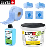 Dichtset Flussigfolie 4kg Dusche und Balkonabdichtung Badabdichtung LEVEL+ SET61
