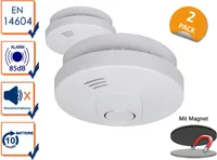 ELRO FS1510 | 2-teiliges Rauchmelder-Set | Magnetisches Befestigungsset | 10 Jahre Batterie | Entspricht der europäischen Norm EN14604 | Weiß | Set mit 2 Stück