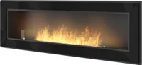 etanolový krb Rám 1500 mm.krb vo farbe čierna polomatná.etanolový krb so sklom na zavesenie priamo na stenu alebo na zabudovanie do steny