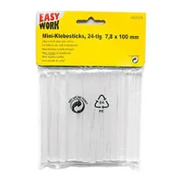 Easy Work 262228 Mini-Klebesticks, Ø 7,8 x 100 mm für Miniheißklebepistolen, farblos (24er Pack)