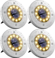 Stück Solar Gartenleuchten 12 LEDs Solar Bodenleuchte Außen Solar Gartenleuchten Warmweiß