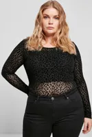 Dámské body Urban Classics Ladies Flock Lace Body black - 5XL
