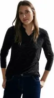 Knopfleiste Langarmshirt für Damen in unifarben