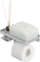Tiger Caddy Toilettenpapierhalter mit praktischer Ablage, Toilettenrollenhalter aus Edelstahl mit Ablagefläche für z.B. Smartphone oder einer Box für feuchtes Toilettenpapier, Farbe Chrom