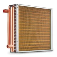 Wymiennik ciepła woda-powietrze VEVOR, 40,64 x 40,64 cm z 3-rzędowymi miedzianymi przyłączami 9,53 mm, 193 aluminiowe lamele Wymiennik ciepła do pieców opalanych drewnem, ogrzewania i chłodzenia pomieszczeń mieszkalnych oraz ogrzewania gorącym powietrzem