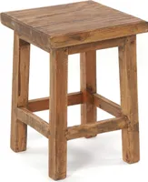 HOLZ HOCKER "MASSIV 48" | Mahagoni, 48x35cm (HxB) | Sitzhocker