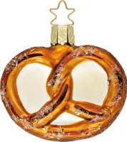 Christbaumschmuck Brezel Glas 6cm braun, 1 Stück