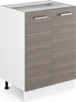 Kuchynská spodná skrinka Vicco R-Line, 60 cm bez pracovnej dosky, sivo/biela