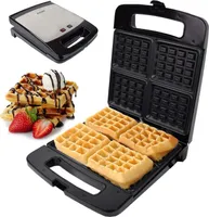 Syntrox Germany Waffeleisen für Belgische Waffeln Groß Susto – 1400 Watt, Antihaft, 4 Große Waffeln