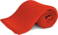 KiGATEX Polar-Fleecedecke ca. 130x160 cm ca. 420g pflegeleicht mit Zierstichrand und Antipilling Farbe rot
