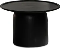 WOHNLING Couchtisch Sofatisch Massivholz Schwarz 60x60x40cm Wohnzimmertisch Rund