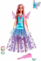 Mattel JCW48 - Barbie - A Touch of Magic - Malibu Puppe mit zwei märchenhaften Tieren