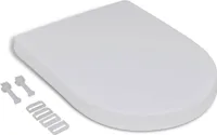 vidaXL Toilettensitz mit Absenkautomatik Weiß Quadratisch