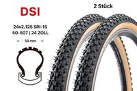 2 Stück 24 Zoll MTB Fahrrad Reifen SET 24x2.125 City Mountain Bike 50-507 schwarz braun