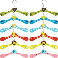 Kleiderbügel Kinder 12 Stück Cartoon Hölzerne Bunte Baby Kleidung Hose Hook Kleiderbügel Tiermotive