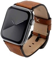 JT Berlin Watchband Charlie| Apple Watch Ultra/42/44/45mm| braun - Edelstahl schwarz| M|