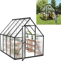 XMTECH hliníkový skleník 4.14² 230×180×195 cm cm včetně střešního okna Skleník Zahradní domek Chladicí rám Rostlinný domek Pěstování