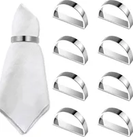 8 Stück Serviettenringe Silber, Metall Serviettenschnallen, Serviettenring Set für Weihnachten Hochzeitsfeier Jubiläum Familienessen Abendessen Tischdekoration Serviettenring (Silber)