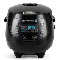 Digitaler Reishunger Mini Reiskocher (0,6l/350W/220V) Multikocher mit 8 Programmen, Schwarz, 7-Phasen-Technologie, Premium-Innentopf, Timer- und Warmhaltefunktion – Reis für bis zu 3 Personen Digitaler Reishunger Mini Reiskocher (0,6l/350W/220V) Multikocher mit 8 Programmen, Schwarz, 7-Phasen-Technologie, Premium-Innentopf, Timer- und Warmhaltefunktion – Reis für bis zu 3 Personen