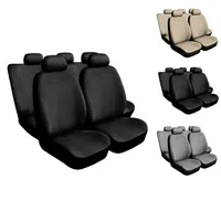 Saferide 3er Set Autositzbezüge PKW universal | Auto Sitzbezüge  Velourslederimitat Grau für Airbag geeignet | für Vordersitze und Rückbank  | 1+1