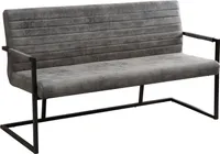 Hochwertige Freischwinger Bank LOFT 160cm Vintage grau mit Armlehne Bauhaus Stil Sitzbank