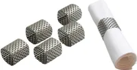 6er Set Serviettenringe Serviettenhalter Serviettenschnallen Tisch Dekoration silbergrau
