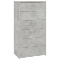 vidaXL Kredens z 6 szufladami betonowy szary 50x34x96 cm materiał drewnopochodny