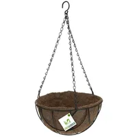 Blumenampel Pflanzenampel Ø25x51cm braun Metall Kokoseinlage Hängeampel