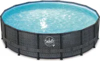 ELITE- WICKER FRAME POOL - 4.24m x 1.07m, Wicker dark (Herringbone)