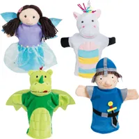 roba Handpuppenset aus Plüsch & Filz, Kasperlefiguren 4-tlg., Hand-/Kasperpuppen für Kasperletheater
